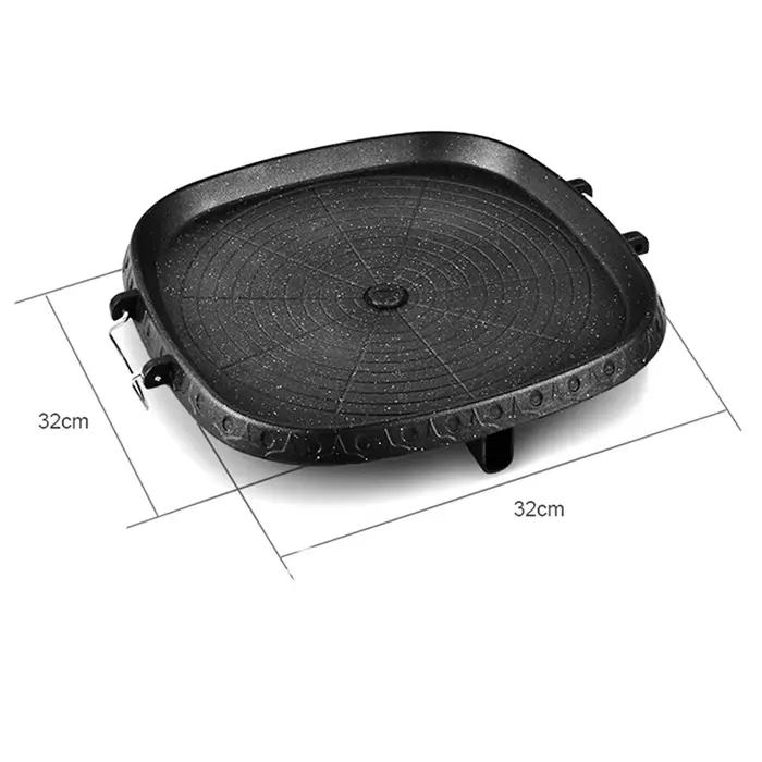3X carré antiadhésif coréen gril poêle Barbecue Portable plaque chauffante revêtement en pierre ménage extérieur