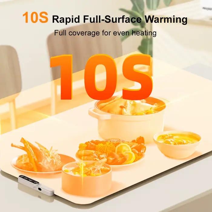 Plaque chauffante électrique kaki rapide pour réchauffer aliments table à manger silicone durable occasions spéciales