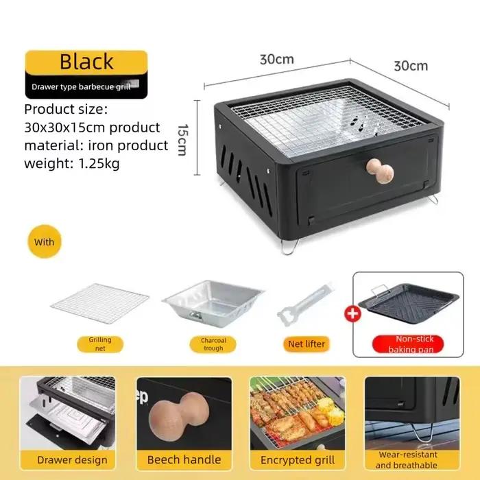 Camping cour Barbecue Grill extérieur Portable charbon de bois