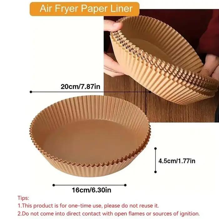 Papiers de cuisson jetables pour friteuse à air - 100 pièces