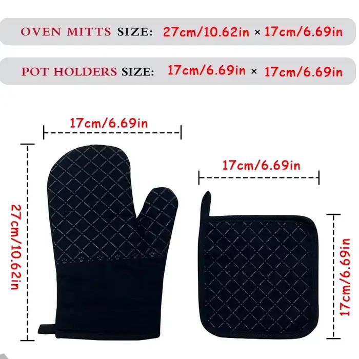 Mitaines de four antidérapantes en Silicone noir drôle et supports de casseroles