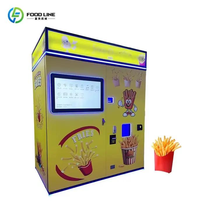 Distributeur automatique de frites et de poulet frit FOODLINE personnalisé à air chaud, machine de vente automatique multifonctionnelle avec écran tactile haute définition, système de paiement flexible pour espaces commerciaux, événements et lieux de loisirs