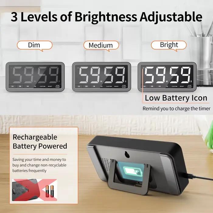 Minuteur de cuisine numérique LED rechargeable VOCOO
