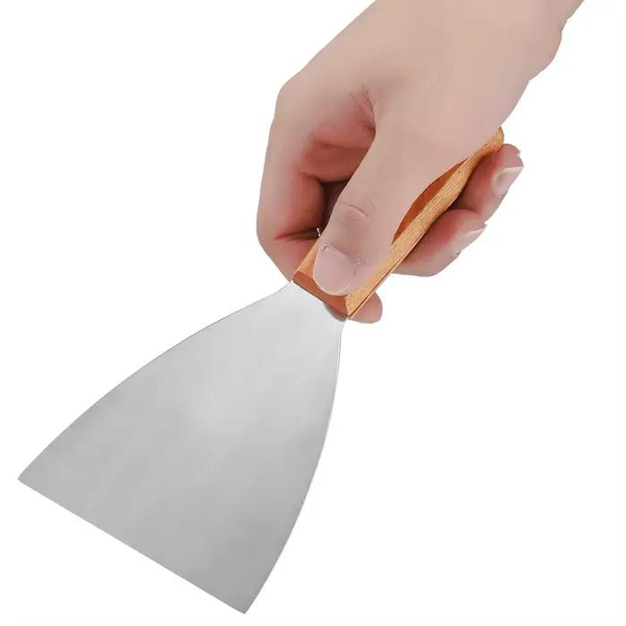 Spatule antiarina résistante à la chaleur en acier inoxydable pour griller le barbecue