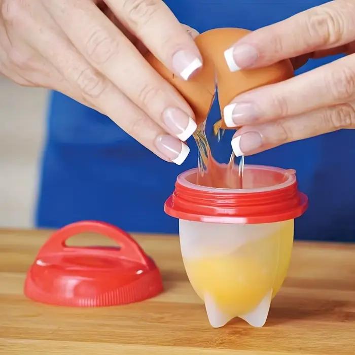 Poachers à œufs en silicone de 6 pièces – Tasses de cuisson antiadhésives résistantes à la chaleur