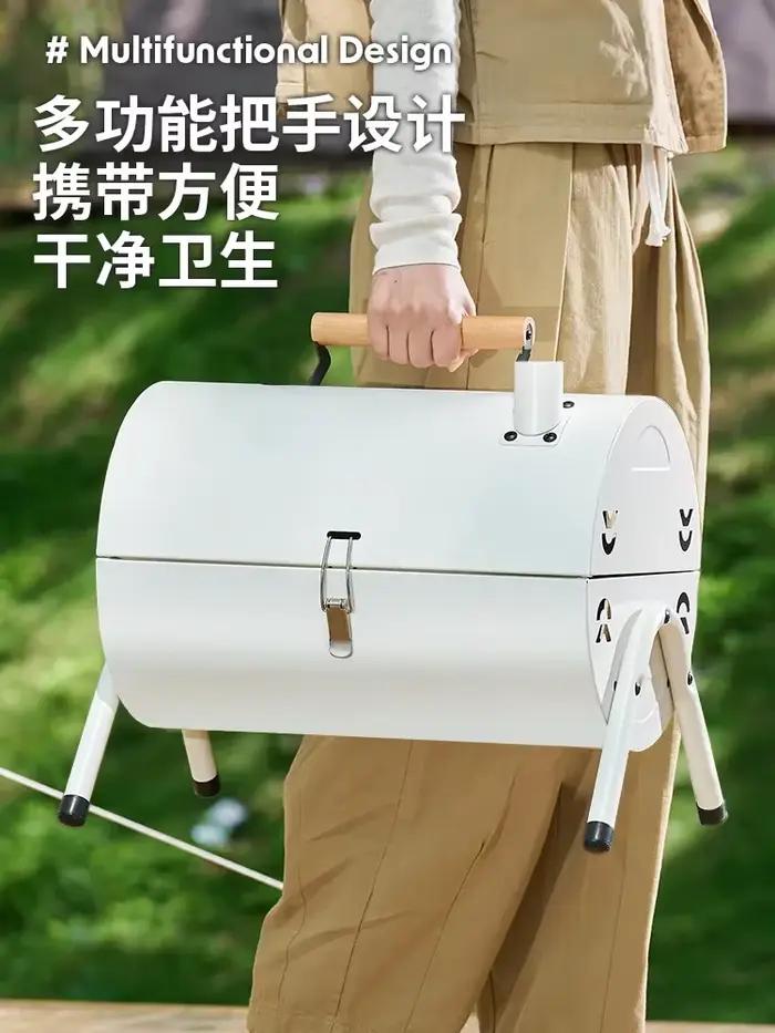 Grill de barbecue pliable portable avec barbecue au charbon de bois
