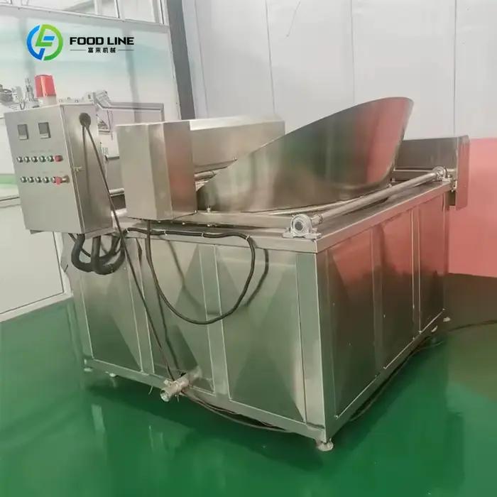 Machine de friture industrielle automatique à décharge par lots avec agitateur pour frites et chips de banane