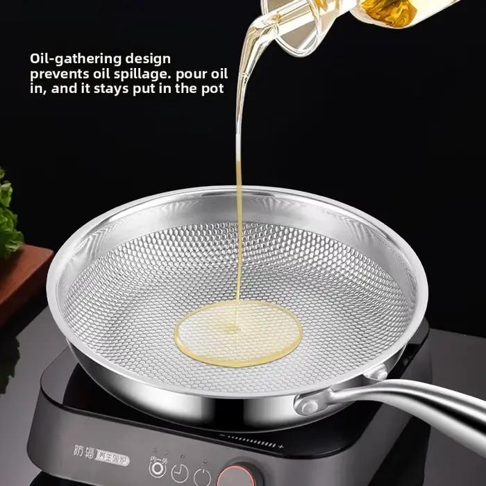 Poêle à fond plat en acier inoxydable 316L non revêtue antiadhésive pour la cuisson des œufs