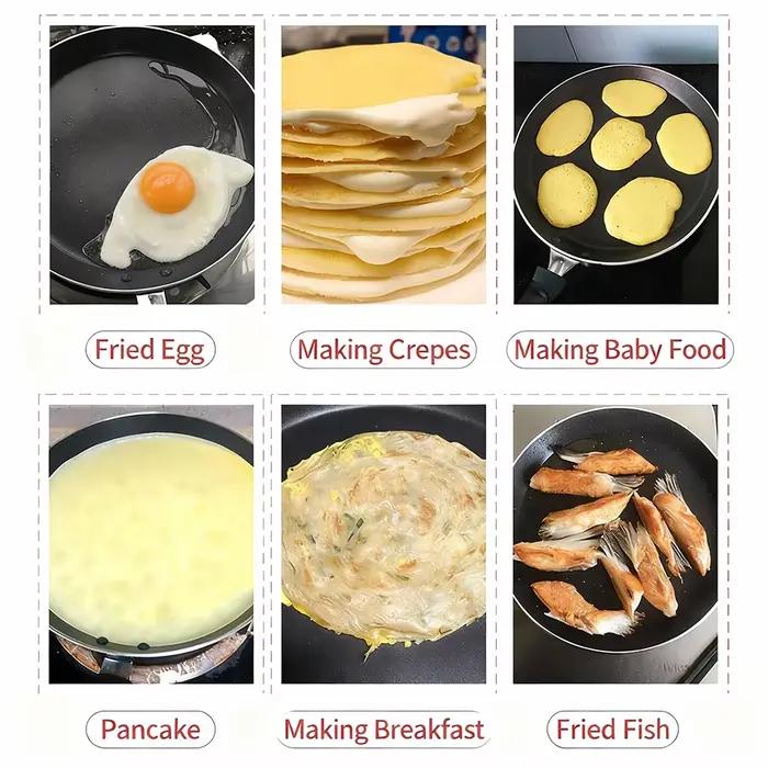 COOKER KING poêle à crêpes antiadhésive plaque de cuisson à gaz à Induction électrique Tawa crêpe casserole