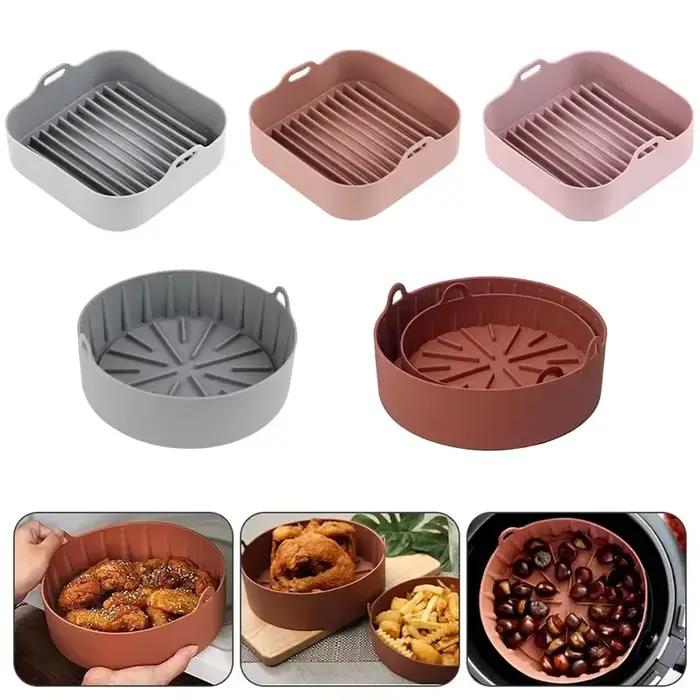 Pot en silicone pour airfryer grill polyvalent ustensile de cuisine pour frites poulet gâteau et autres plats occassions familiales et spéciales