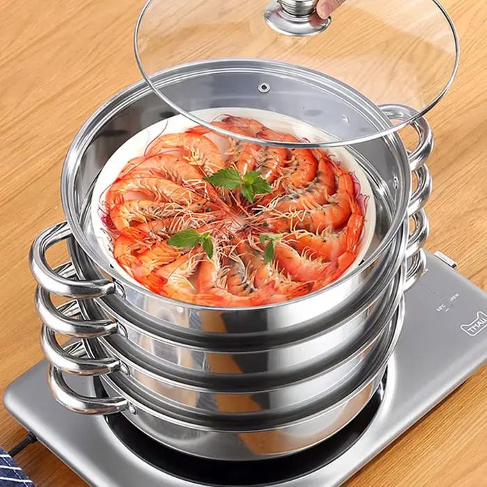 Ensembles de cuisson vapeur en acier inoxydable marmite à soupe cuiseur à vapeur cuiseur à légumes occasions spéciales à offrir