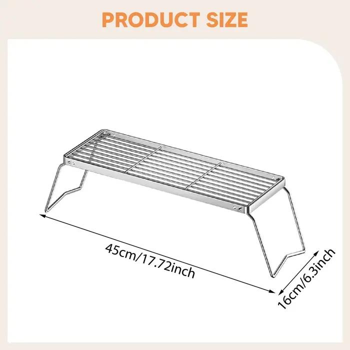 Grille de feu de camp pliante compacte légère multi-usage pliable
