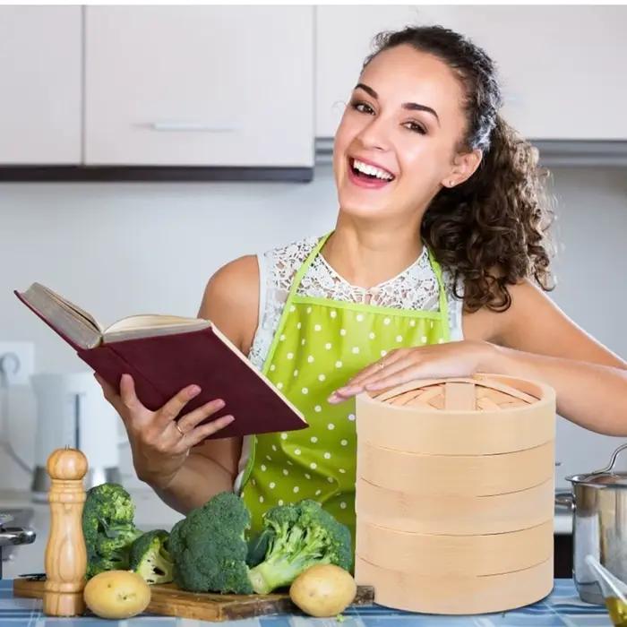 Poignée panier à vapeur fait des petits pains Bao savoureux ensemble d'outils de cuisine cuisson