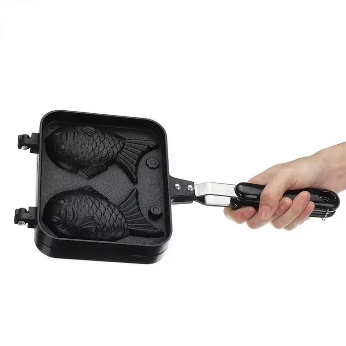 Cuisine japonaise Taiyaki Double poisson en forme de Dessert chaud gaufre gâteau fabricant casserole crêpe