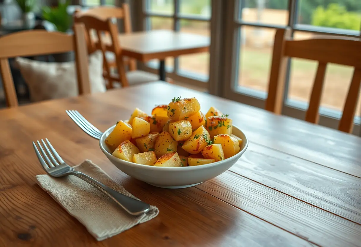 Assiette de patates douces cuites au four à air